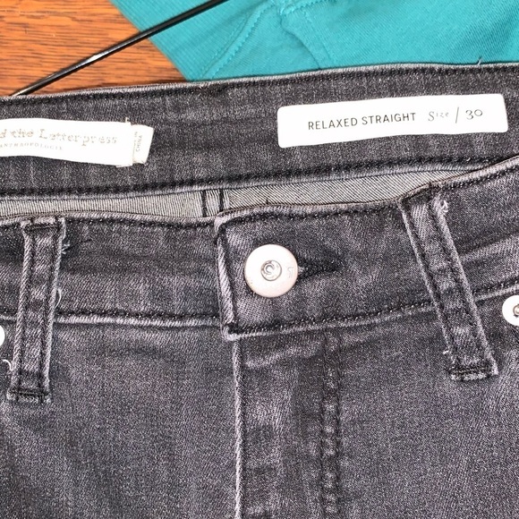 Anthropologie Pilcro Gray Relaxed Straight Leg Cropped Jeans size 30 - Picture 2 of 8